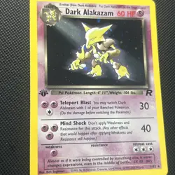 Pokemon 1st Edition Holo Dark Alakazam- Team Rocket 1/82- VLP SWIRL - Image 4