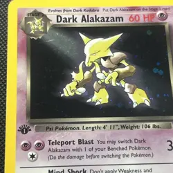 Pokemon 1st Edition Holo Dark Alakazam- Team Rocket 1/82- VLP SWIRL - Image 5
