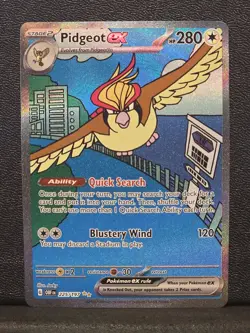 Pidgeot ex 225/197 SIR Pokemon Obsidian Flames NM Illustration Rare B - Image 1