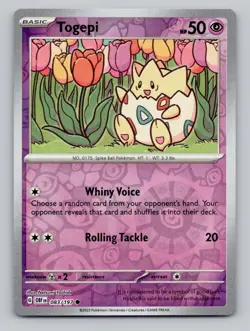 Reverse Holo Togepi 083/197 Common Obsidian Flames Pokemon - Image 1