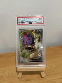 Pokemon TCG N's Zorua Journey Together Promo Pokemon Center PSA 8 - Image 1