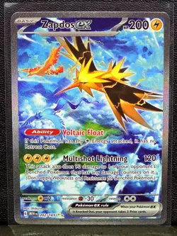 Zapdos ex 202/165 Scarlet & Violet Pokemon 151 SIR Special Illustration Rare (F) - Image 1