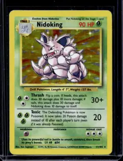 1999 Pokemon Unlimited Nidoking Rare Holo #11/102 - Image 1