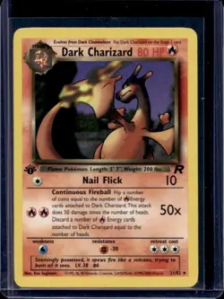 2000 Pokemon Team Rocket First Edition Dark Charizard #21/82 - Image 1