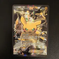 Pokemon TCG Pikachu EX XY124 Black Star Promo Moderately Played - Image 1