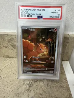 2025 POKEMON VULPIX ILLUSTRATION RARE MEGA EVOLUTION #138 PSA 10 - Image 1
