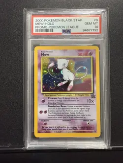 PSA 10 2000 Black Star Promo #9 Mew Holo Gem Mint 10 Pokemon Swirl WOTC - Image 1
