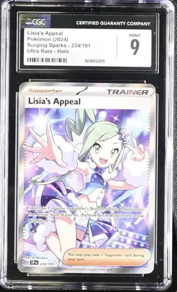 2024 Pokemon SSP EN Lisia’s Appeal Ultra Rare 234/191 PSA 9 MINT - Image 1