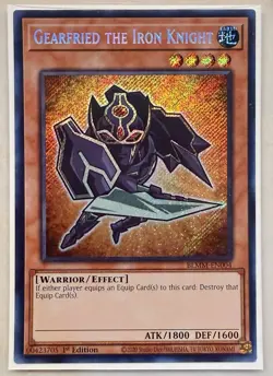 Yugioh Gearfried the Iron Knight BLMM-EN004 Secret Rare 1st Edition NM - Image 1