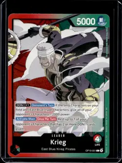 2026 One Piece Adventure on Kami's Island Krieg Leader #OP15-001 - Image 1