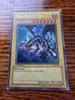 PL!! Yugioh Red-Eyes Black Dragon SDJ-001 1st Edition Holo Rare Yu-Gi-Oh! - Image 1