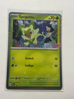 Sprigatito 191 Pokemon Horizons Stamped Foil Holo Promo Card - MINT - Image 1