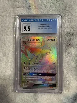 Espeon GX Rainbow Secret Rare Pokemon TCG Card 152/149 Sun & Moon - Image 1