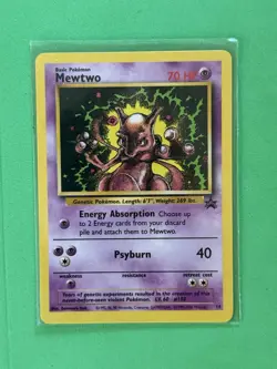 Pokemon Mewtwo Black Star Promo Card 14 , Lv.60 , #150 Vintage - Image 1