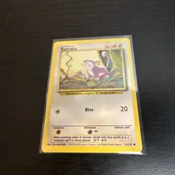 Rattata 61/102 Shadowless Base Set Common 1999 Pokemon Card - Image 1