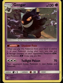 Gengar Rare SM Unbroken Bonds 70/214 Psychic Normal Pokemon Card - Image 1