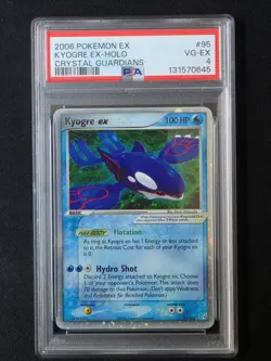 Kyogre ex 95/100 PSA 4 Crystal Guardians Holo Graded Pokemon Card - Image 1