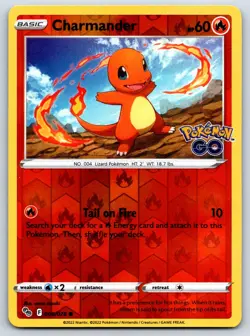 Charmander - Reverse Holo - Pokemon GO 008/078 Card NM - Image 1