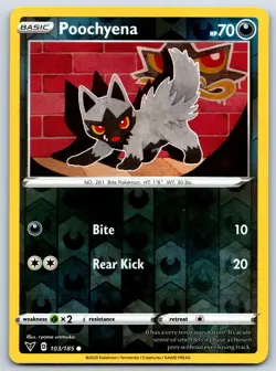 Poochyena - Reverse Holo - Vivid Voltage Pokemon Card NM - Image 1