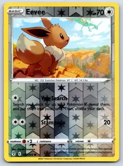 Eevee - Reverse Holo - Evolving Skies Pokemon 151 Card NM - Image 1