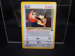✨ Eevee WOTC Promo 11 Holo Black Star Pokemon Card LP+ w/ Swirl Rare - Image 1