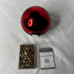 Mewtwo Pokemon 23k Gold-Plated Trading Card and Pokeball - Limited Edition 1999 - Image 1