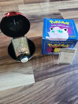 1999 Pokemon Jigglypuff 23K Gold-Plated Trading Card/W COA and Pokeball Case MIB - Image 1