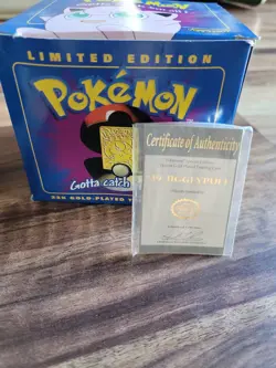 1999 Pokemon Jigglypuff 23K Gold-Plated Trading Card/W COA and Pokeball Case MIB - Image 2