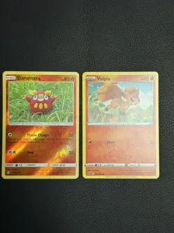 Pokemon TCG Sword & Shield Holo Lot 2 Cards Darumaka Vulpix English Fire - Image 1
