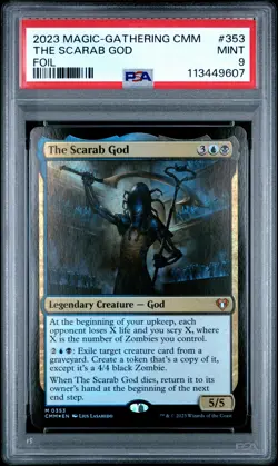 2023 MTG COMMANDER MASTERS FOIL #353 THE SCARAB GOD PSA 9 - Image 1