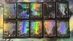 *FOIL* Full Set Eternal Night Basic Lands 10 Full Art Midnight Hunt MTG Magic - Image 1