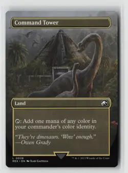 Command Tower 0026 Borderless Jurassic World Collection REX MTG Magic - Image 2