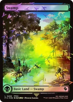 Swamp #480 Chocobo Track Foil Full Art FINAL FANTASY Commander NM MTG - Image 1