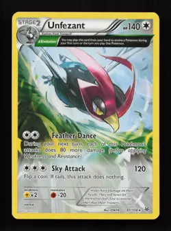 Unfezant 81/108 Rare Roaring Skies Pokemon Near Mint - Image 1