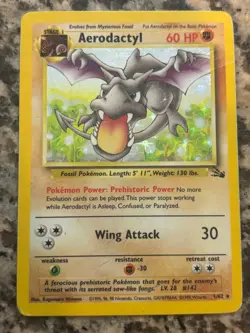 pokemon fossil aerodactyl 1/62 holo - Image 1