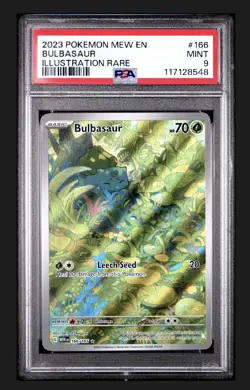 Pokemon TCG Bulbasaur Scarlet Violet-151 Illustration Rare Card 166/165 PSA 9 - Image 1