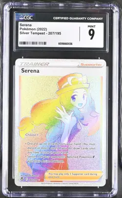 2022 Pokemon SWSH Silver Tempest Serena Rainbow Rare CGC 9 #207/195 - Image 1