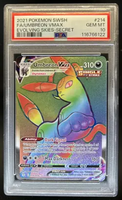 2021 Pokemon SWSH Evolving Skies Umbreon VMAX #214/203 PSA 10 GEM MINT - Image 1