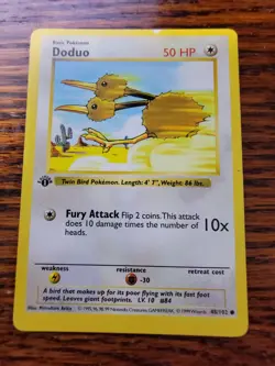 MP** Doduo 1st First Edition SHADOWLESS Base Set Common 48/102 1999 WOTC Pokemon - Image 1
