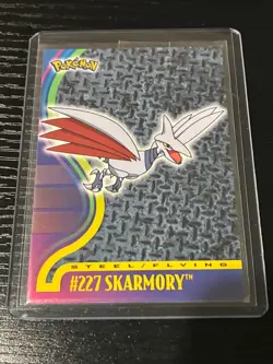 Pokemon Topps Johto Series 1 Skarmory #227- blue label, non-holo - Image 1