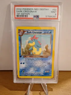 PSA 9 MINT Dark Croconaw Neo Destiny 2002 1st Edition 32/105 Pokemon Card psa - Image 1