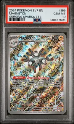 2024 Pokemon SVP EN Surging Sparks ETB Magneton #159 PSA 10 GEM MINT - Image 1