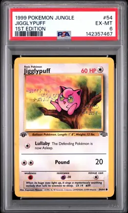 1999 POKEMON JUNGLE 1ST ED #54 JIGGLYPUFF PSA 6 - Image 1