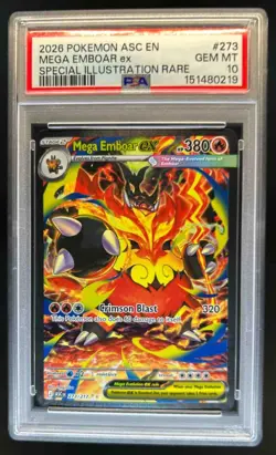 2026 Pokemon Mega Emboar ex Special Illustration Rare #273/217 PSA 10 - Image 1