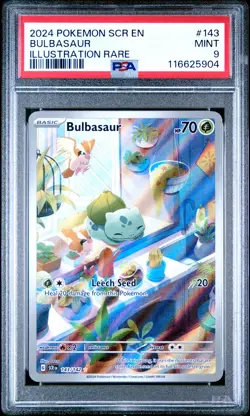 2024 POKEMON SCR EN-STELLAR CROWN ILLUSTRATION RARE #143 BULBASAUR PSA 9 - Image 1