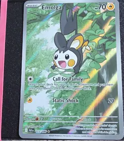 Pokemon Emolga Sv: Black Bolt Holo Illustration Rare 112/086 English 2025 HP 70 - Image 1