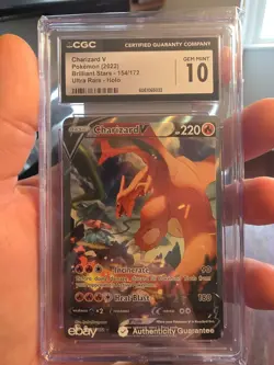 Charizard V 154/172 Ultra Rare Holo Brilliant Stars Pokemon CGC 10 Gem Mint *089 - Image 1