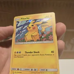 Pikachu Pokemon Black Star Promo SM206 With HD Swirl Sun and Moon Era - Image 2