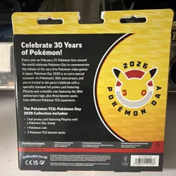 Pokemon Day 2026 30th Anniversary Pikachu Box Promo Booster￼ **Ripped hanger** - Image 2
