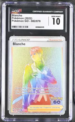 2022 Pokemon GO Blanche Rainbow Rare CGC 10 #082/078 - Image 1